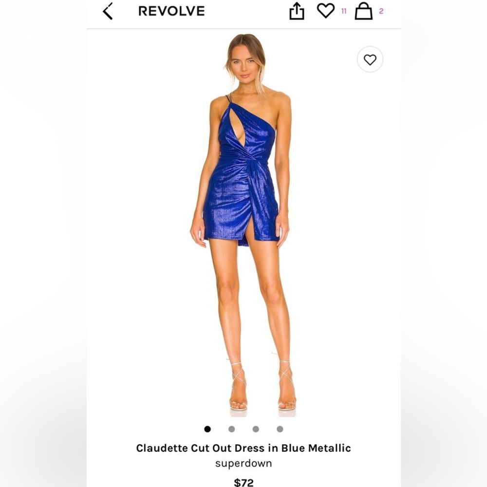 Superdown Claudette Cut Out Dress in Blue Metallic NWT Size X-Small